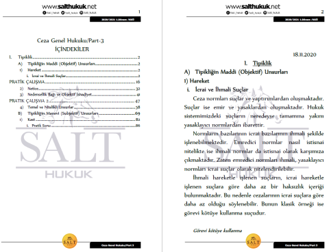 Ceza Genenl Hukuku 1. Dönem Not Seti (2020-2021)-KKÜ-Konu Anlatım Kitapçığı