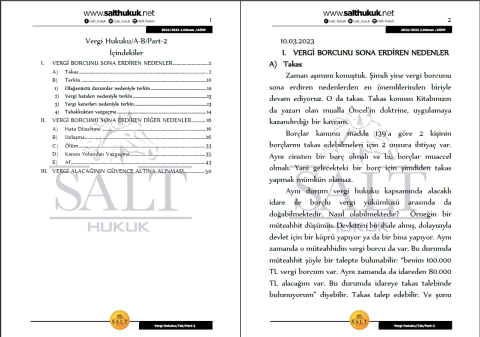 Vergi Hukuku Amfi A-B 2. Dönem Part-2 (2022-2023)-AÜHF-Konu Anlatım Kitapçığı