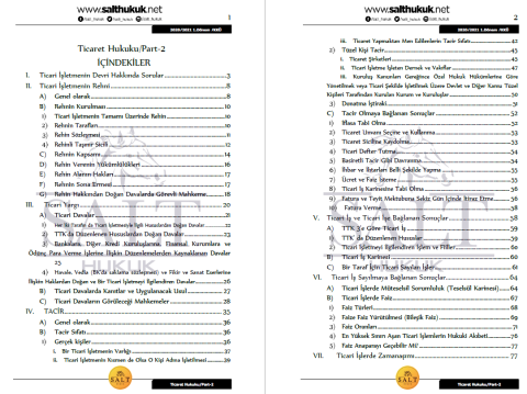 Ticaret Hukuku 1. Dönem Not Seti (2020-2021)-KKÜ-Konu Anlatım Kitapçığı