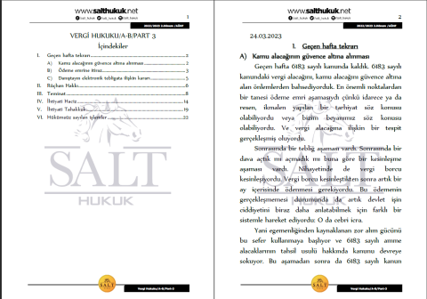 Vergi Hukuku Amfi A-B 2. Dönem Part-3 (2022-2023)-AÜHF-Konu Anlatım Kitapçığı