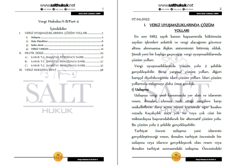 Vergi Hukuku Amfi A-B 2. Dönem Part-4 (2022-2023)-AÜHF-Konu Anlatım Kitapçığı