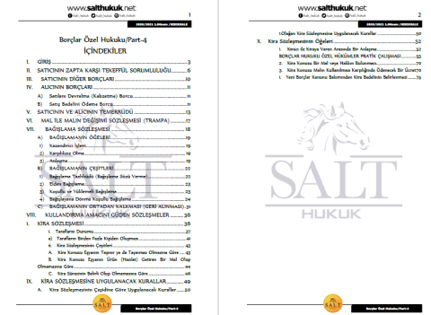 Borçlar Özel Hukuku 1. Dönem Not Seti (2020-2021)-KKÜ-Konu Anlatım Kitapçığı
