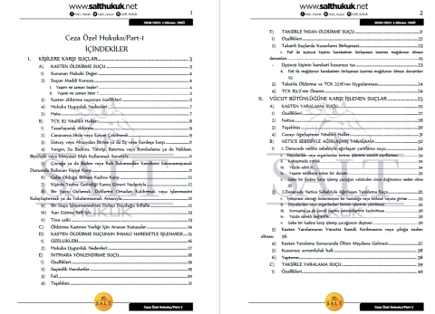 Ceza Özel Hukuku 1. Dönem Not Seti (2020-2021)-KKÜ-Konu Anlatım Kitapçığı