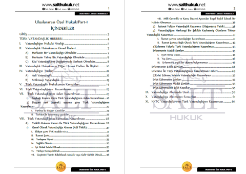 Milletler Özel Hukuku 1. Dönem Not Seti (2020-2021)-KKÜ-Konu Anlatım Kitapçığı