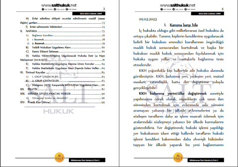 Milletler Özel Hukuku Amfi A 2. Dönem Part-2 (2022-2023)-AÜHF-Konu Anlatım Kitapçığı
