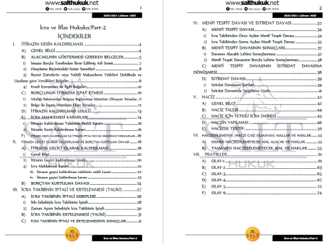 İcra ve İflas Hukuku 1. Dönem Not Seti (2020-2021)-KKÜ-Konu Anlatım Kitapçığı