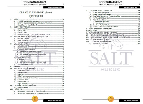İcra ve İflas Hukuku 1. Dönem Not Seti (2020-2021)-KKÜ-Konu Anlatım Kitapçığı