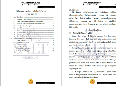 Milletler Özel Hukuku Amfi A 2. Dönem Part-4 (2022-2023)-AÜHF-Konu Anlatım Kitapçığı