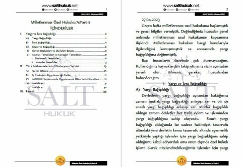Milletler Özel Hukuku Amfi A 2. Dönem Part-5 (2022-2023)-AÜHF-Konu Anlatım Kitapçığı