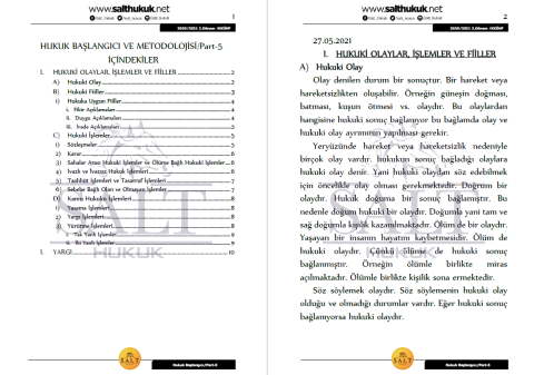Hukuk Başlangıcı 2. Dönem Not Seti (2020-2021)-KKÜ-Konu Anlatım Kitapçığı