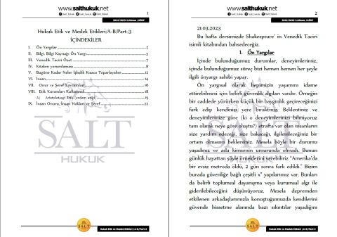 HUKUK ETİK VE MESLEK ETİKLERİ  2. Dönem Part-3 (2022-2023)-AÜHF-Konu Anlatım Kitapçığı