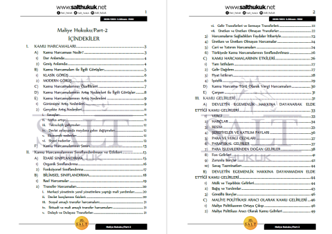 Maliye Hukuku 2. Dönem Not Seti (2020-2021)-KKÜ-Konu Anlatım Kitapçığı