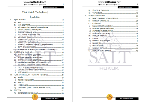 Türk Hukuk Tarihi 2. Dönem Not Seti (2020-2021)-KKÜ-Konu Anlatım Kitapçığı