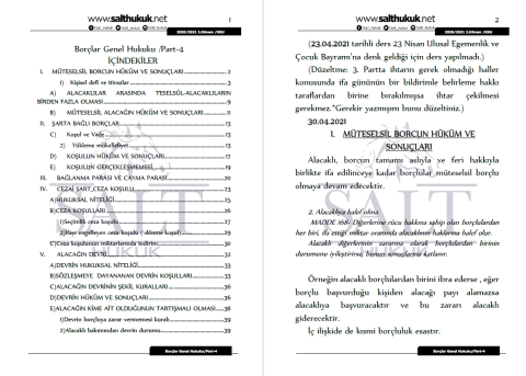Borçlar Genel Hukuku 2. Dönem Not Seti (2020-2021)-KKÜ-Konu Anlatım Kitapçığı