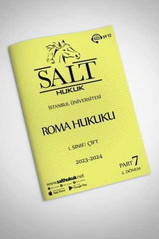 Roma Hukuku Çift 2. Dönem Part-7 (2023-2024)-İÜHF-Konu Anlatım Kitapçığı