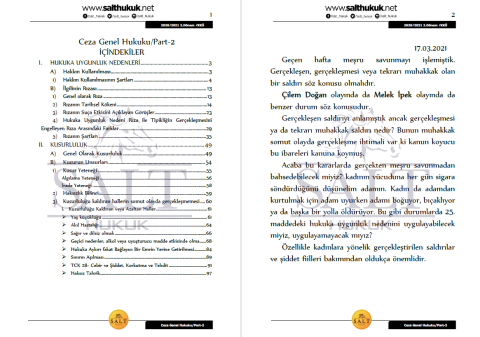 Ceza Genenl Hukuku 2. Dönem Not Seti (2020-2021)-KKÜ-Konu Anlatım Kitapçığı