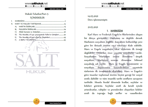 Hukuk Felsefesi 2. Dönem Not Seti (2020-2021)-KKÜ-Konu Anlatım Kitapçığı
