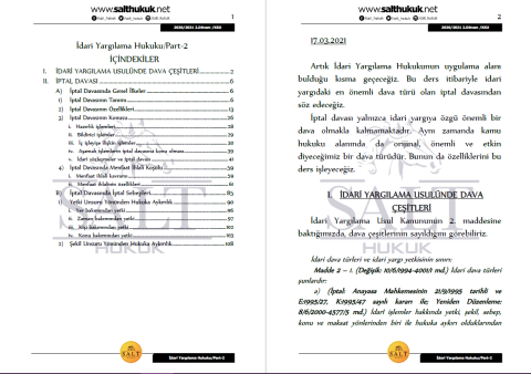 İdari Yargılama Hukuku 2. Dönem Not Seti (2020-2021)-KKÜ-Konu Anlatım Kitapçığı