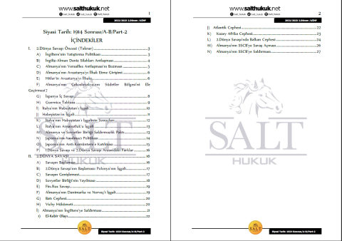 SİYASİ TARİH:1914 SONRASI 2. Dönem Part-2 (2022-2023)-AÜHF-Konu Anlatım Kitapçığı