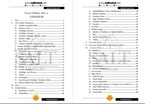 Ticaret Hukuku 2. Dönem Not Seti (2020-2021)-KKÜ-Konu Anlatım Kitapçığı