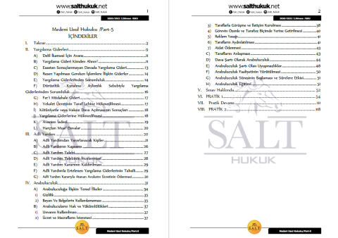 Medeni Usul Hukuku 2. Dönem Not Seti (2020-2021)-KKÜ-Konu Anlatım Kitapçığı