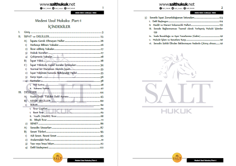 Medeni Usul Hukuku 2. Dönem Not Seti (2020-2021)-KKÜ-Konu Anlatım Kitapçığı