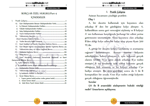 Borçlar Özel Hukuku 2. Dönem Not Seti (2020-2021)-KKÜ-Konu Anlatım Kitapçığı