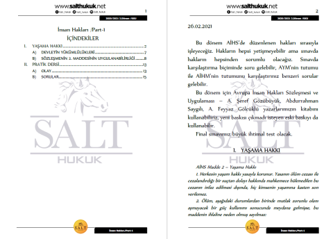 İnsan Hakları 2. Dönem Not Seti (2020-2021)-KKÜ-Konu Anlatım Kitapçığı