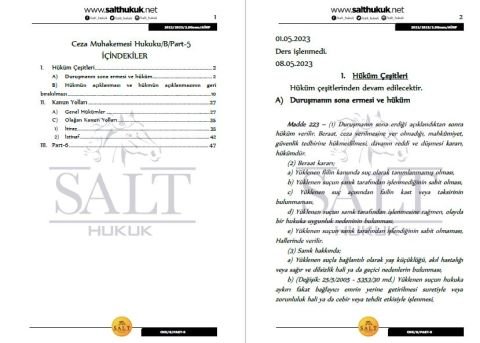 Ceza Muhakemesi Hukuku Amfi B 2. Dönem Part-5 (2022-2023)-AÜHF-Konu Anlatım Kitapçığı