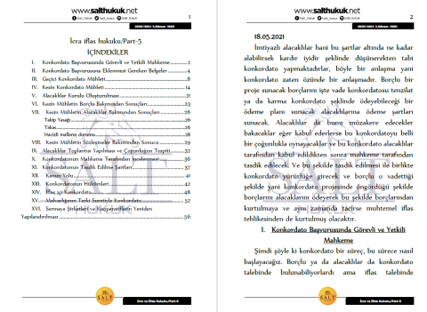 İcra ve İflas Hukuku 2. Dönem Not Seti (2020-2021)-KKÜ-Konu Anlatım Kitapçığı