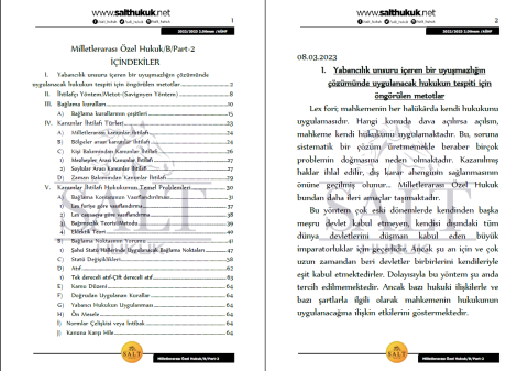 Milletler Özel Hukuku Amfi B 2. Dönem Part-2 (2022-2023)-AÜHF-Konu Anlatım Kitapçığı