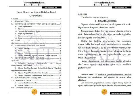 Deniz Ticaret Ve Sigorta 2. Dönem Not Seti (2020-2021)-KKÜ-Konu Anlatım Kitapçığı