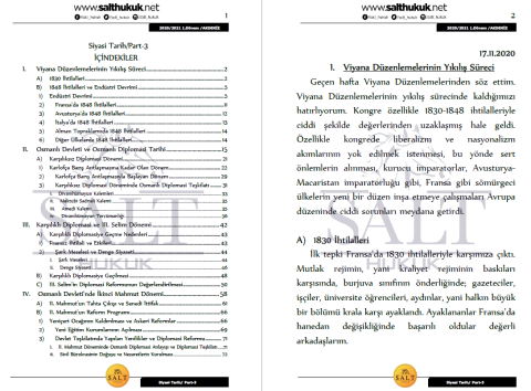 Siyaset Tarihi  1. Dönem Not Seti (2020-2021)-AKHF-Konu Anlatım Kitapçığı