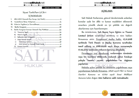 Siyaset Tarihi  1. Dönem Not Seti (2020-2021)-AKHF-Konu Anlatım Kitapçığı