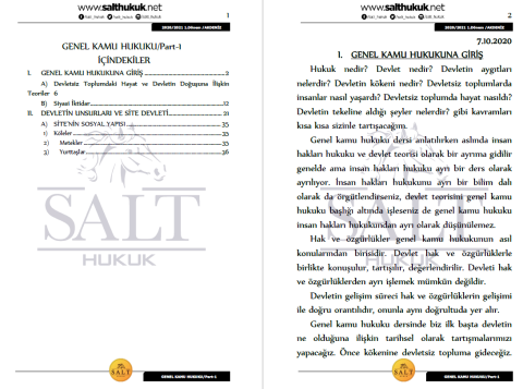 Genel Kamu 1. Dönem Not Seti (2020-2021)-AKHF-Konu Anlatım Kitapçığı