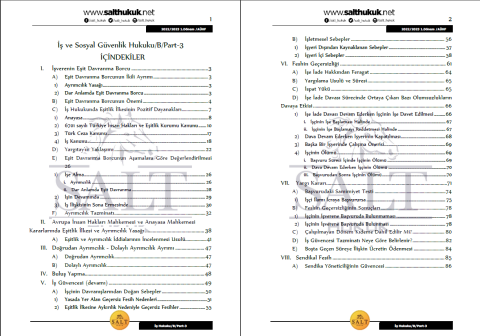 İş Ve Sosyal Güvenlik Hukuku Amfi B 2. Dönem Part-3 (2022-2023)-AÜHF-Konu Anlatım Kitapçığı