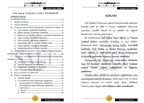 Türk Hukuk Tarihi 1. Dönem Not Seti (2020-2021)-AKHF-Konu Anlatım Kitapçığı