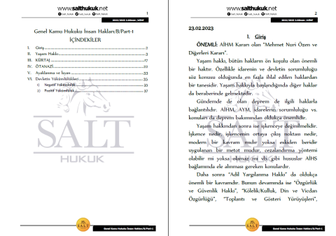 Genel Kamu İnsan Hak. Amfi B 2. Dönem Part-1 (2022-2023)-AÜHF-Konu Anlatım Kitapçığı