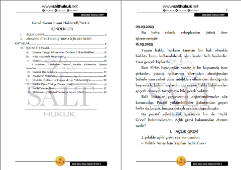 Genel Kamu İnsan Hak. Amfi B 2. Dönem Part-2 (2022-2023)-AÜHF-Konu Anlatım Kitapçığı