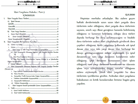 İdari Yargılama Hukuku 1. Dönem Not Seti (2020-2021)-AKHF-Konu Anlatım Kitapçığı