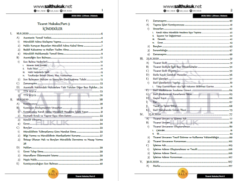 Ticaret Hukuku-1 1. Dönem Not Seti (2020-2021)-AKHF-Konu Anlatım Kitapçığı