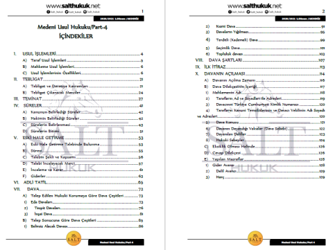 Medeni Usul Hukuku 1. Dönem Not Seti (2020-2021)-AKHF-Konu Anlatım Kitapçığı