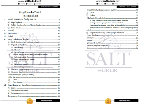 Vergi Huk. 1. Dönem Not Seti (2020-2021)-AKHF-Konu Anlatım Kitapçığı