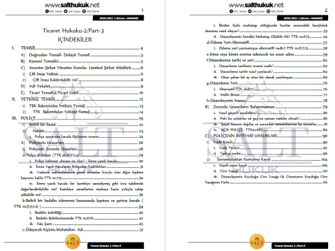 Ticaret Hukuku-2 1. Dönem Not Seti (2020-2021)-AKHF-Konu Anlatım Kitapçığı