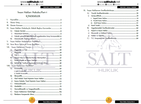 İnsan Hakları 1. Dönem Not Seti (2020-2021)-AKHF-Konu Anlatım Kitapçığı