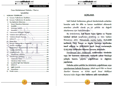Ceza Muhakemesi Hukuku 1. Dönem Not Seti (2020-2021)-AKHF-Konu Anlatım Kitapçığı