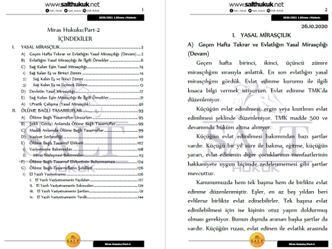 Miras Hukuku 1. Dönem Not Seti (2020-2021)-AKHF-Konu Anlatım Kitapçığı