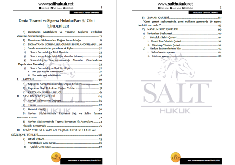 Deniz Ticaret Sigorta 1. Dönem Not Seti (2020-2021)-AKHF-Konu Anlatım Kitapçığı