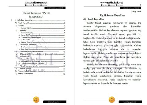 Hukuk Başlangıcı 2. Dönem Not Seti (2020-2021)-AKHF-Konu Anlatım Kitapçığı