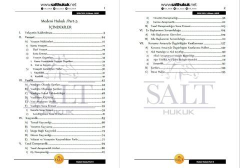 Medeni Hukuk 2. Dönem Not Seti (2020-2021)-AKHF-Konu Anlatım Kitapçığı
